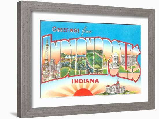 Greetings from Indianapolis, Indiana-null-Framed Art Print