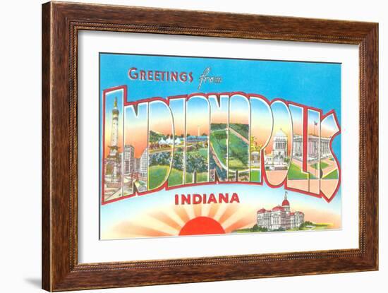 Greetings from Indianapolis, Indiana-null-Framed Art Print