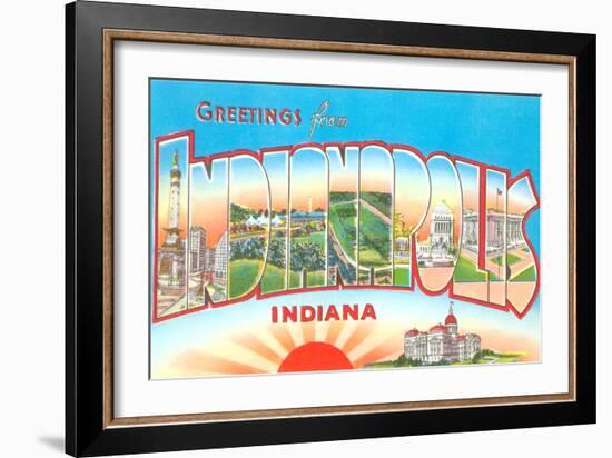 Greetings from Indianapolis, Indiana-null-Framed Art Print