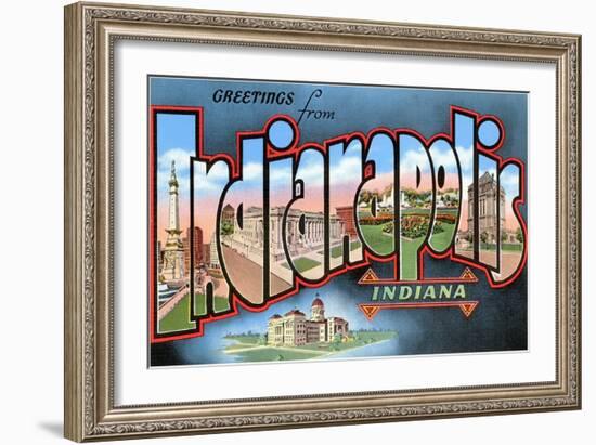 Greetings from Indianapolis, Indiana-null-Framed Art Print