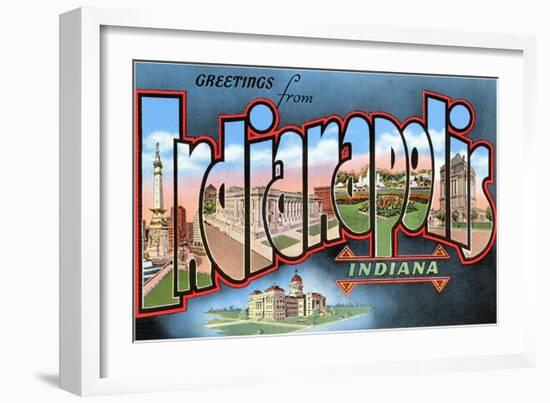 Greetings from Indianapolis, Indiana-null-Framed Art Print