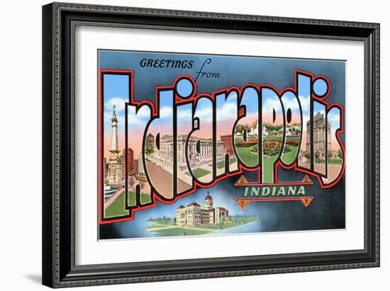 Greetings from Indianapolis, Indiana-null-Framed Art Print