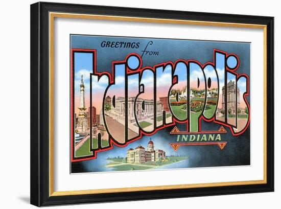 Greetings from Indianapolis, Indiana-null-Framed Art Print