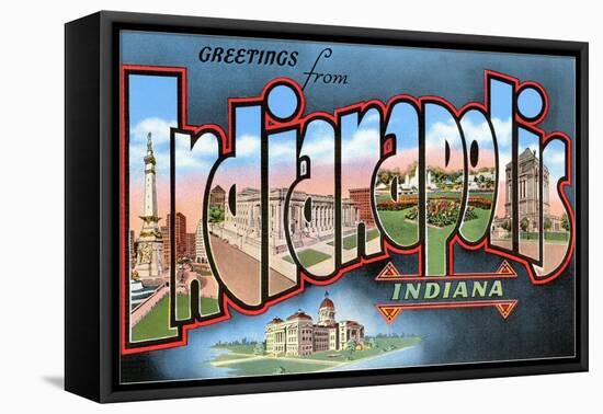 Greetings from Indianapolis, Indiana-null-Framed Stretched Canvas