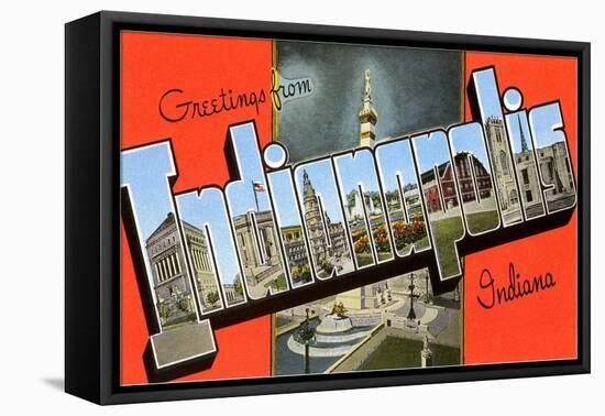 Greetings from Indianapolis, Indiana-null-Framed Stretched Canvas