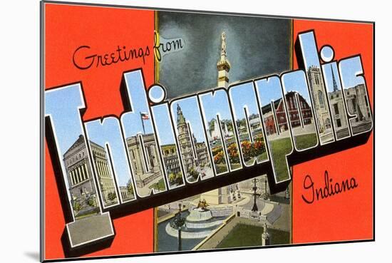 Greetings from Indianapolis, Indiana-null-Mounted Art Print