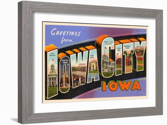 Greetings from Iowa City, Iowa-null-Framed Art Print