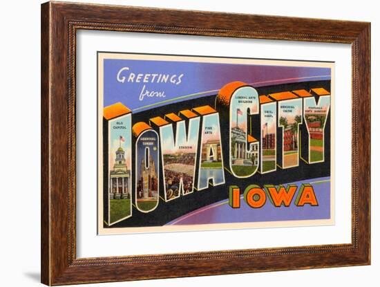 Greetings from Iowa City, Iowa-null-Framed Art Print