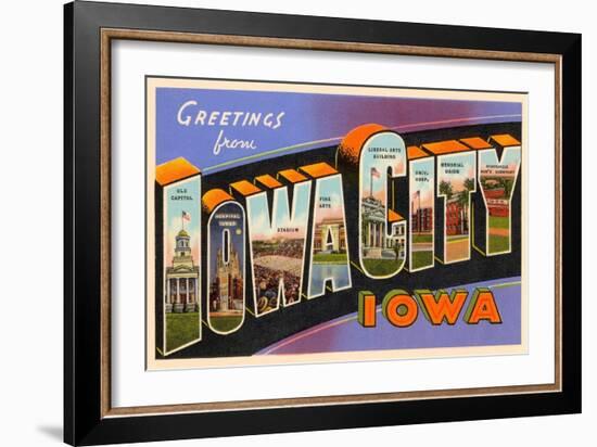 Greetings from Iowa City, Iowa-null-Framed Art Print