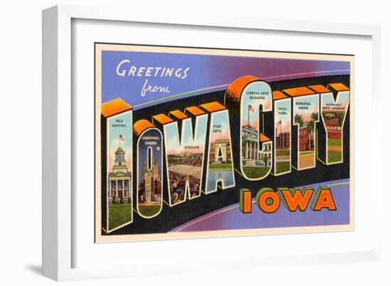 Greetings from Iowa City, Iowa-null-Framed Art Print