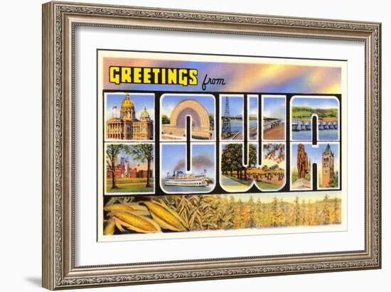 Greetings from Iowa-null-Framed Art Print