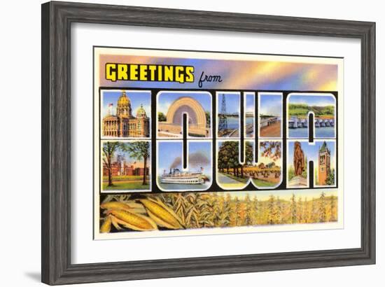 Greetings from Iowa-null-Framed Art Print