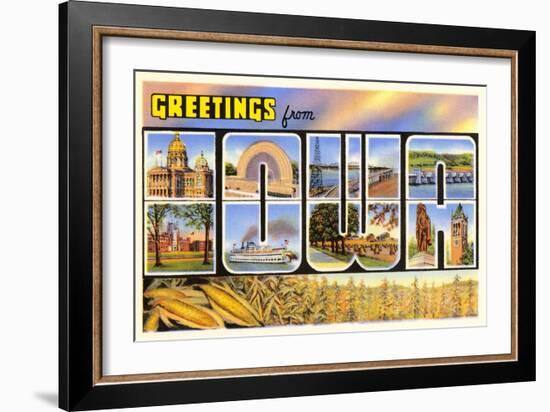 Greetings from Iowa-null-Framed Art Print