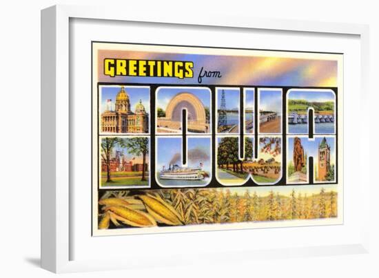 Greetings from Iowa-null-Framed Art Print