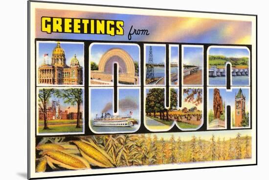 Greetings from Iowa-null-Mounted Art Print