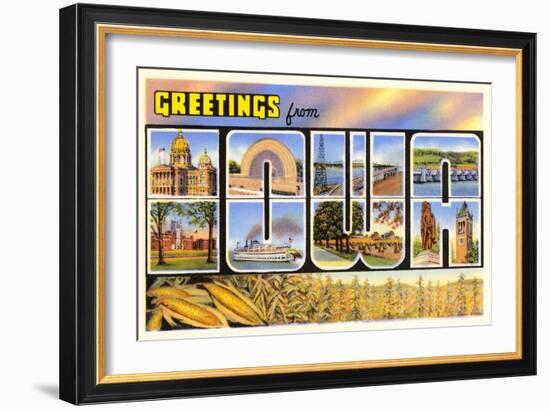 Greetings from Iowa-null-Framed Art Print