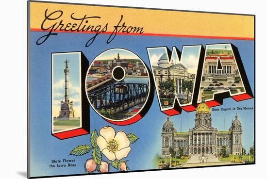 Greetings from Iowa-null-Mounted Art Print