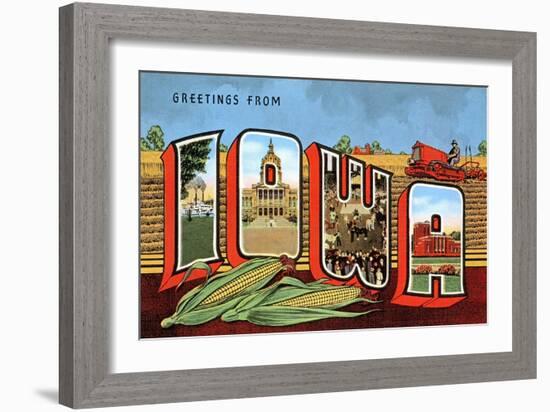 Greetings from Iowa-null-Framed Art Print