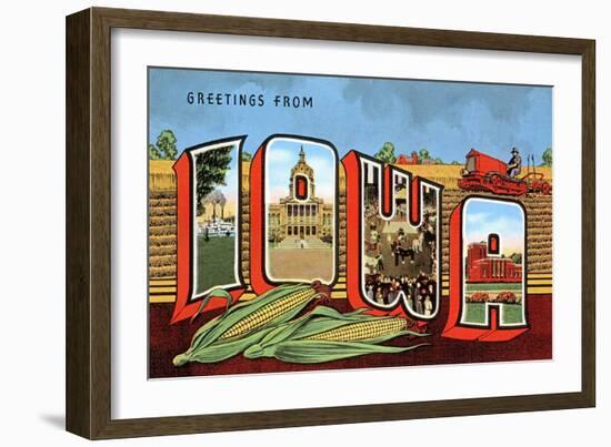 Greetings from Iowa-null-Framed Art Print