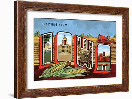 Greetings from Iowa-null-Framed Art Print