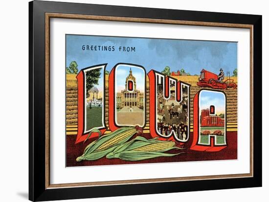 Greetings from Iowa-null-Framed Art Print