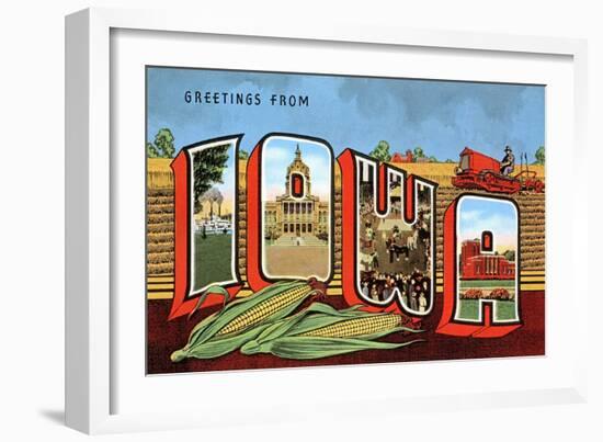 Greetings from Iowa-null-Framed Art Print