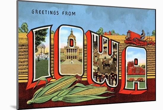 Greetings from Iowa-null-Mounted Art Print