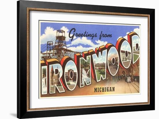 Greetings from Ironwood, Michigan-null-Framed Art Print