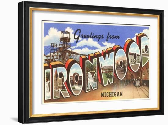 Greetings from Ironwood, Michigan-null-Framed Art Print