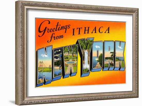 Greetings from Ithaca, New York-null-Framed Art Print