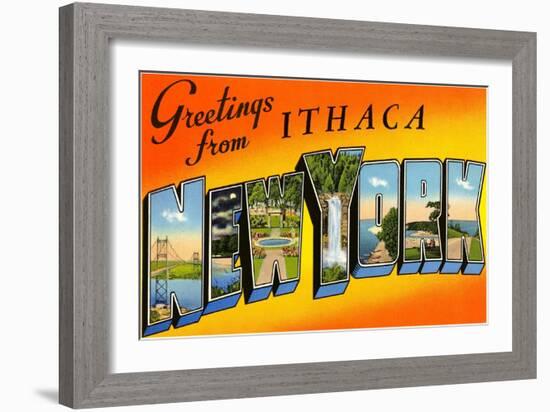 Greetings from Ithaca, New York-null-Framed Art Print