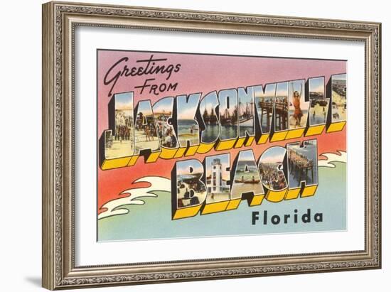 Greetings from Jacksonville Beach, Florida-null-Framed Art Print