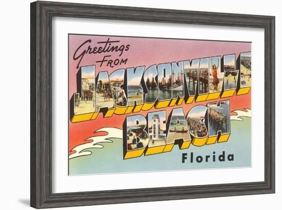 Greetings from Jacksonville Beach, Florida-null-Framed Art Print