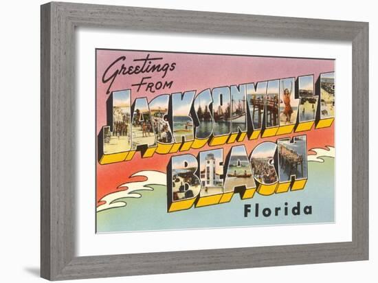 Greetings from Jacksonville Beach, Florida-null-Framed Art Print