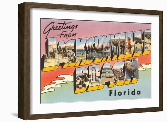 Greetings from Jacksonville Beach, Florida-null-Framed Art Print