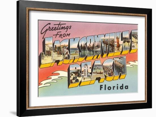 Greetings from Jacksonville Beach, Florida-null-Framed Art Print