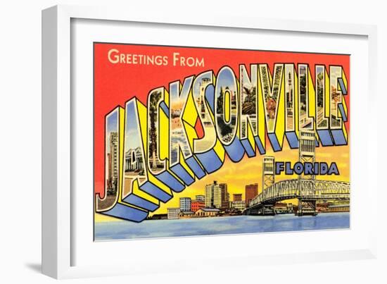 Greetings from Jacksonville, Florida-null-Framed Art Print