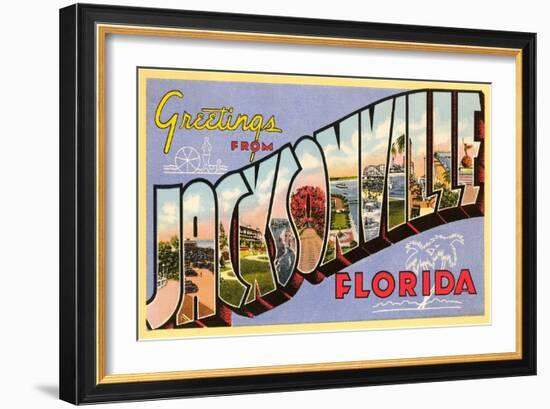 Greetings from Jacksonville, Florida-null-Framed Art Print