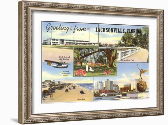 Greetings from Jacksonville, Florida-null-Framed Art Print