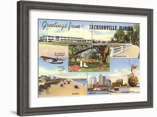 Greetings from Jacksonville, Florida-null-Framed Art Print