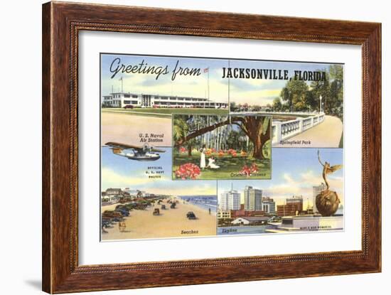 Greetings from Jacksonville, Florida-null-Framed Art Print