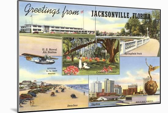 Greetings from Jacksonville, Florida-null-Mounted Art Print