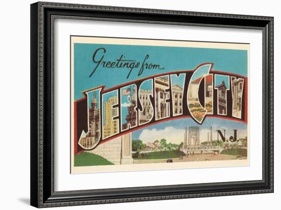 Greetings from Jersey City, New Jersey-null-Framed Giclee Print