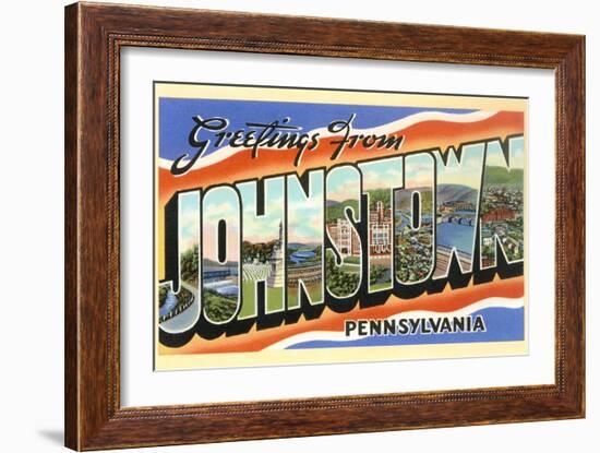 Greetings from Johnstown, Pennslyvania-null-Framed Art Print