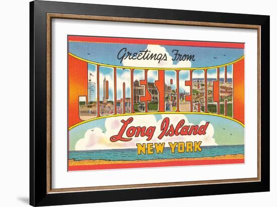 Greetings from Jones Beach, Long Island, New York-null-Framed Art Print