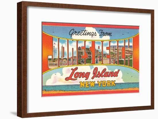 Greetings from Jones Beach, Long Island, New York-null-Framed Art Print