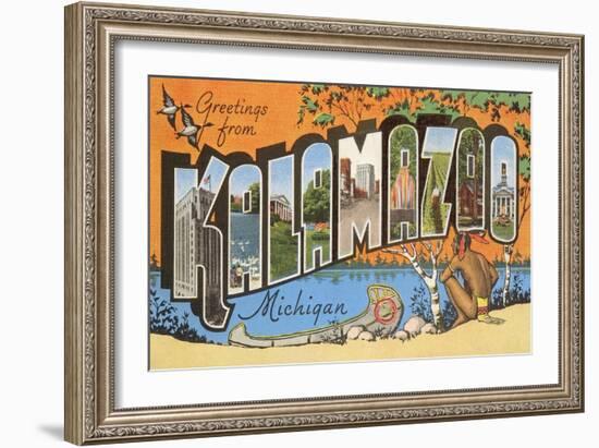 Greetings from Kalamazoo, Michigan-null-Framed Art Print