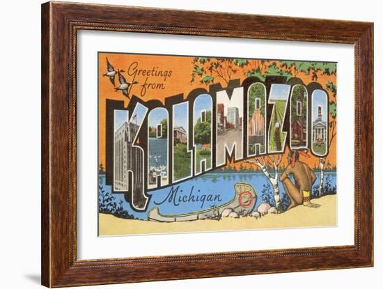 Greetings from Kalamazoo, Michigan-null-Framed Art Print