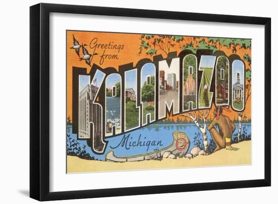 Greetings from Kalamazoo, Michigan-null-Framed Art Print