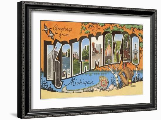 Greetings from Kalamazoo, Michigan-null-Framed Art Print